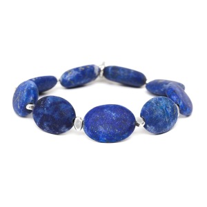 Bracelet Nature Bijoux Samarcande extensible Lapis ovale