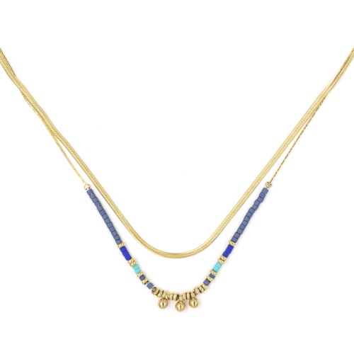 Collier ZAG Eva multirang dor bleu