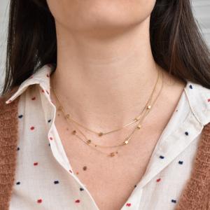 Collier ZAG Golden cube multirang doré 