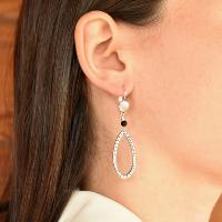 Boucles d'oreilles Shabada Timeless petit anneau perle noire