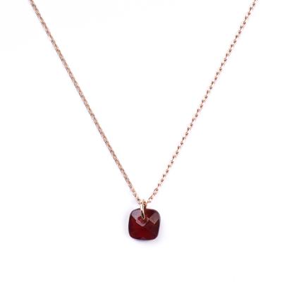 Collier Senzou New Brio Or rose et Grenat 