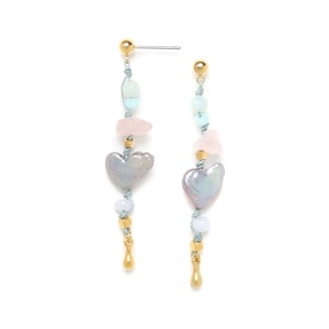 Boucles d'oreilles Franck Herval Joanna coeur bleu