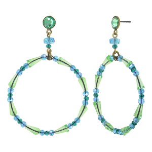 Boucles d'oreilles Konplott Bead Snake Jelly vert bleu