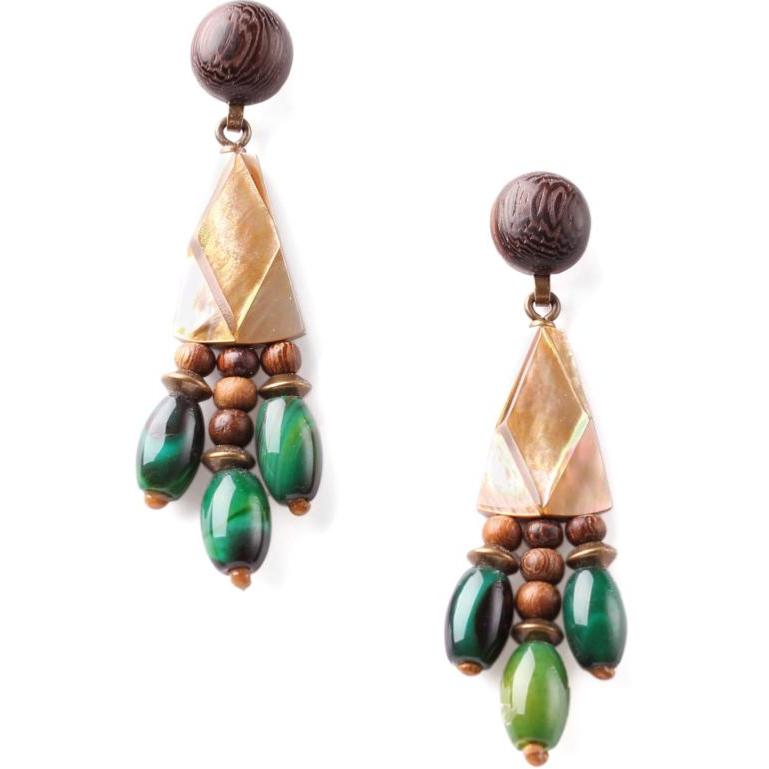 Boucles d'oreilles Nature Bijoux Kalimantan 3 pampilles