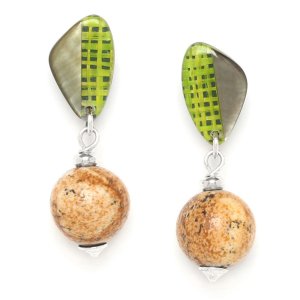 Boucles d'oreilles Nature Bijoux Mambe perle Jaspe