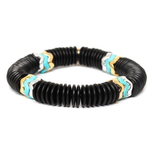 Bracelet Nature Bijoux Lagon noir extensible gros