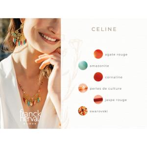 Boucles d'oreilles Franck Herval Céline pampille terracotta