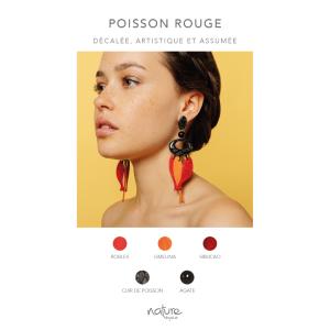 Boucles d'oreilles Nature Bijoux Poisson rouge 2 poissons
