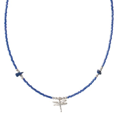 Collier a Beautiful Story Wildflower argent Pierre Lapis-Lazuli