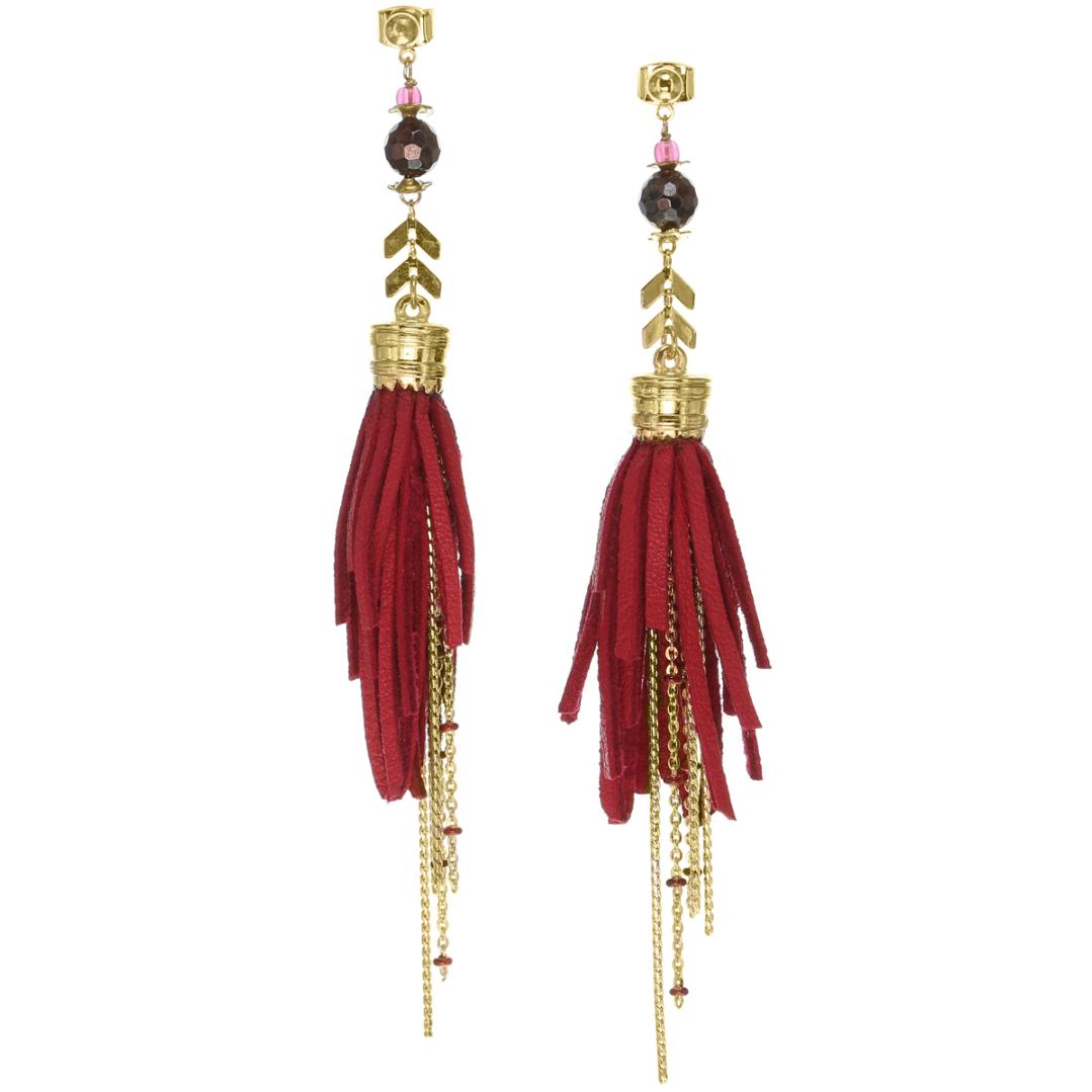 Boucles d'oreilles Franck Herval Julie poussoir pompon XL