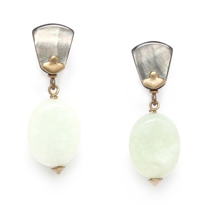 Boucles d'oreilles Nature Bijoux Pachacuti perle de Jade ovale