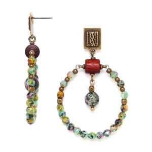 Boucles d'oreilles Nature Bijoux Zoisite gitanes