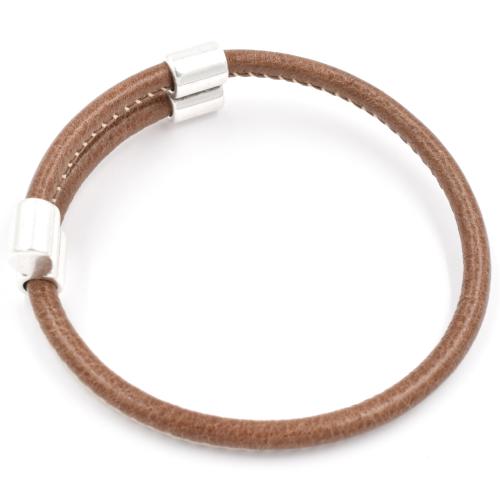 Bracelet Magnum homme cuir double jeu havane