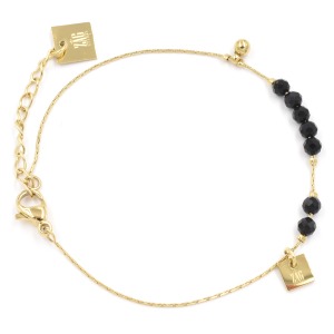 Bracelet ZAG Belo Horizonte doré Onyx