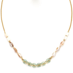 Collier Nature Bijoux Menthe à l'eau multi anneaux