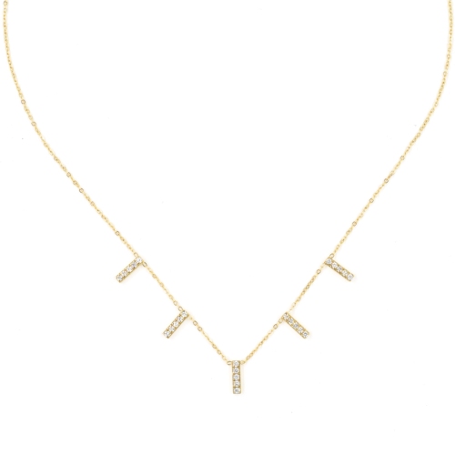 Collier ZAG Allen doré & Cristaux de Zirconium