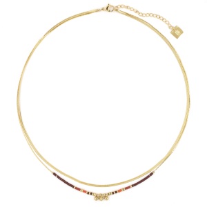 Collier ZAG Eva multirang doré rouge