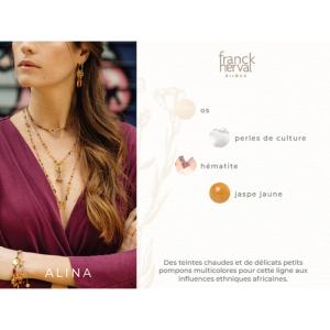 Bracelet Franck Herval Alina médaillon fermoir mousqueton