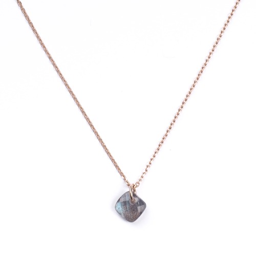 Collier Senzou New Brio Or rose et Labradorite