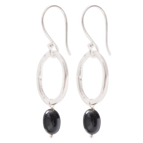 Boucles d'oreilles a Beautiful Story Graceful Pierres Onyx noir