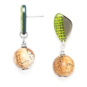 Boucles d'oreilles Nature Bijoux Mambe perle Jaspe