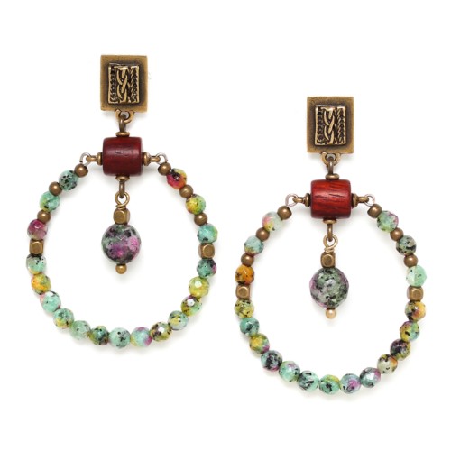 Boucles d'oreilles Nature Bijoux Zoisite gitanes