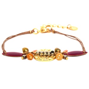 Bracelet Franck Herval Alina médaillon fermoir mousqueton