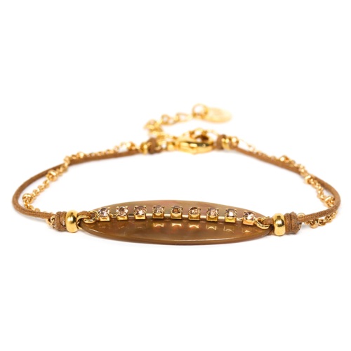 Bracelet Franck Herval Shérine cordon caramel