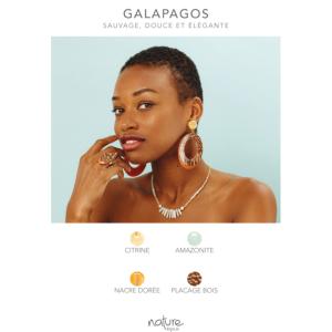 Boucles d'oreilles Nature Bijoux Galapagos Citrine