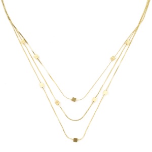 Collier ZAG Golden cube multirang doré 