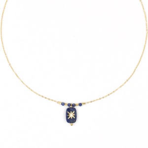 Collier ZAG Inès doré Pierre Lapis-Lazuli