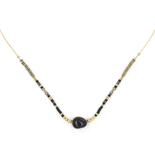 Collier ZAG Roma dor Pierre Onyx