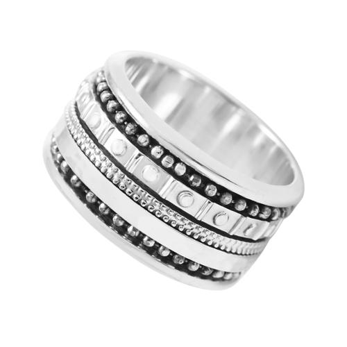 Bague Canyon argent 5 anneaux différents taille 56