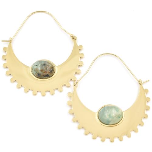 Boucles d'oreilles ZAG Crole demi-lune dente Turquoise