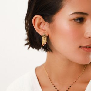 Boucles d'oreilles Franck Herval Melany chaine asymétrique