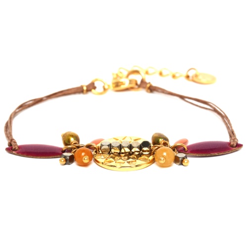 Bracelet Franck Herval Alina médaillon fermoir mousqueton