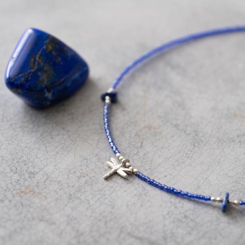 Collier a Beautiful Story Wildflower argenté Pierre Lapis-Lazuli