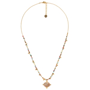 Collier Franck Herval Romane pendentif Nacre brune