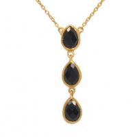 Collier LuckyTeam pendentif 3 Pierres Onyx