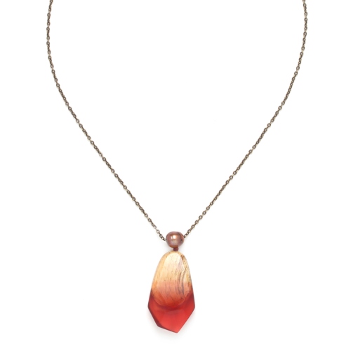 Collier Nature Bijoux Sweet Amber Tamarinier & perle de cuture