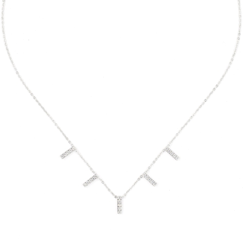 Collier ZAG Allen argenté & Cristaux de Zirconium