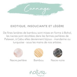 Boucles d'oreilles Nature Bijoux Cannage longues