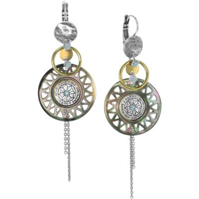 Boucles d'oreilles Franck Herval Axelle dormeuses multi disques