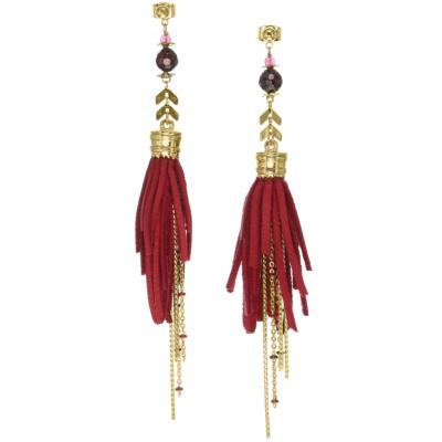 Boucles d'oreilles Franck Herval Julie poussoir pompon XL