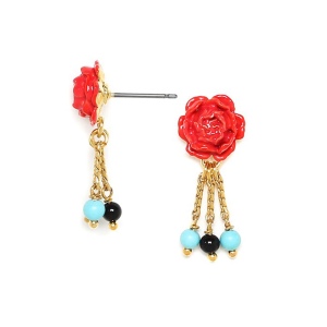 Boucles d'oreilles Franck Herval Lolita pivoine 3 pampilles