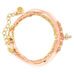 Bracelet By Garance Mariz doré saumon Quartz Goyave