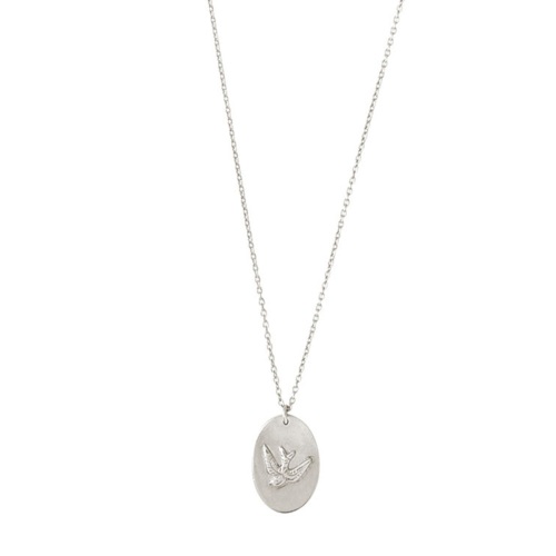 Collier a Beautiful Story Wonderful argent pendentif médaille hirondelle