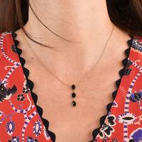 Collier LuckyTeam pendentif 3 Pierres Onyx