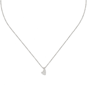 Collier ZAG Amour fou argenté & Cristaux de Zirconium