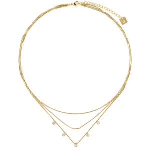 Collier ZAG Bellucci doré & Cristaux de Zirconium